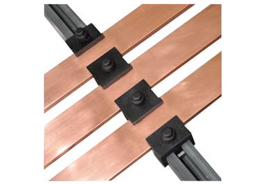 Ω Flat busbar support for copper and aluminium bars