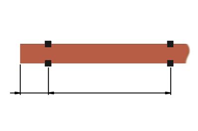 Distance between supports depending on Icc (short-circuit current)
