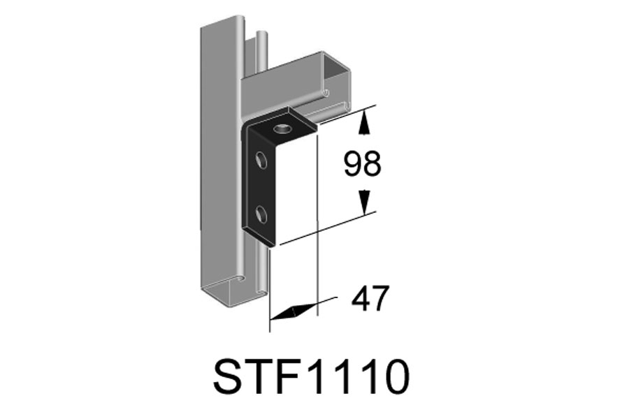Staffa in acciaio zincata a caldo a L 3 fori STF1110