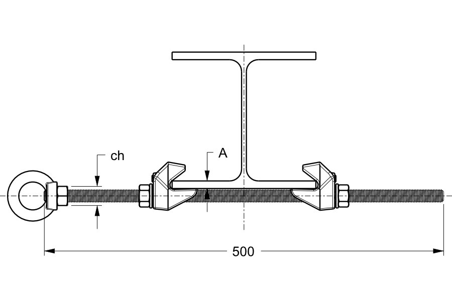 assembling diagram for kit for metal beam fixing - teknomega